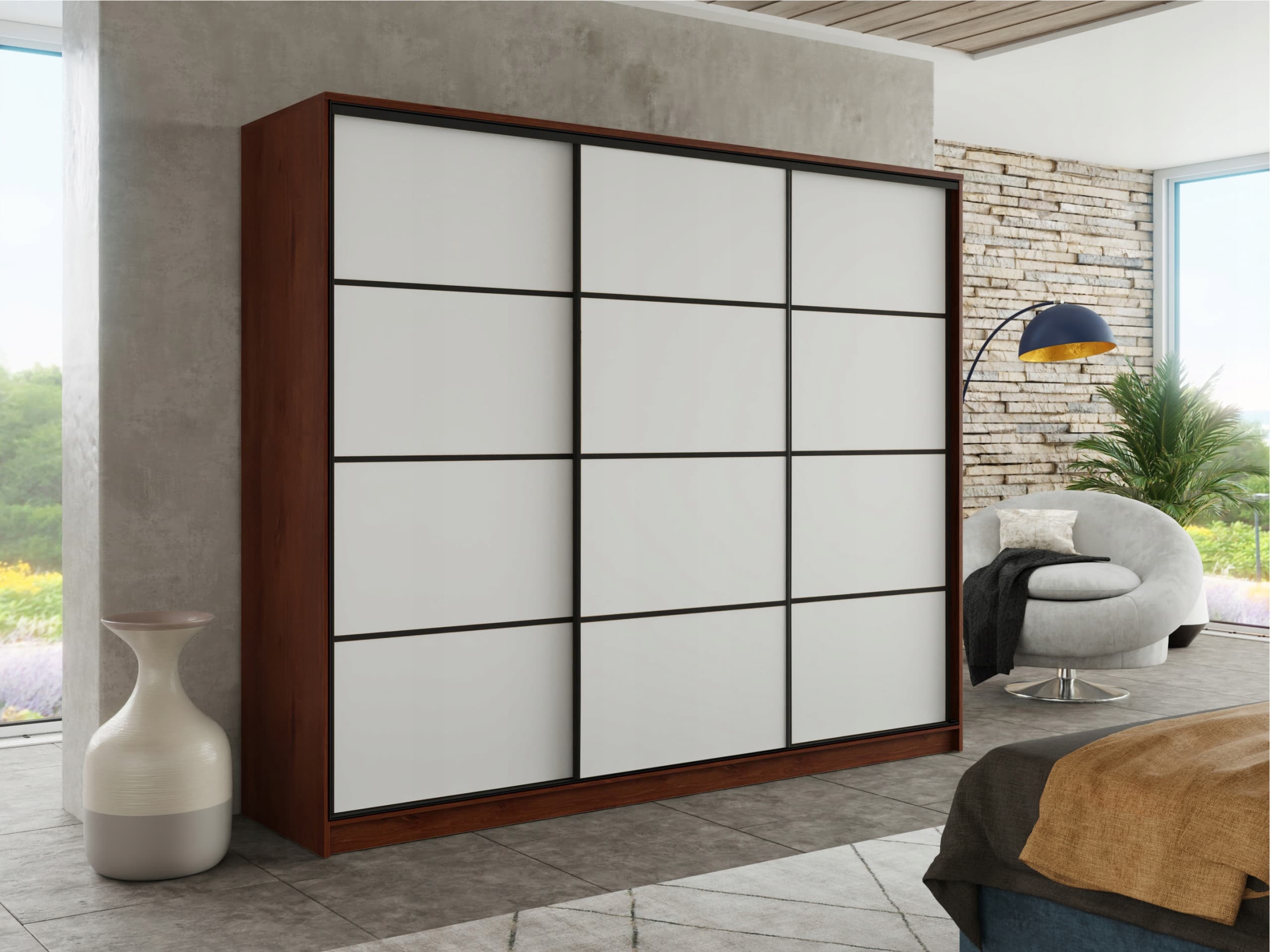 Szafa przesuwna szuflady 250x205x56 LEFKAS PAOLA 13 MIX